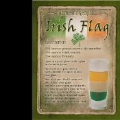 The Irish Flag Cocktail Authentic Recipe Metal Wall Art