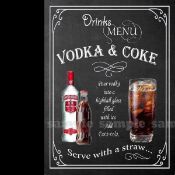 Vodka & Coke Pub Nostalgic Drinks Of The Past & Present Metal Wall Art