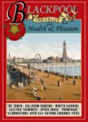 Welcome To Blackpool Beach Victorian Style Holiday Poster Metal Wall Art