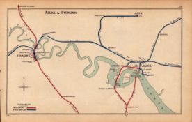 Alloa & Strling Scotland Antique Railway Junction Diagram-116.