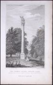 Dublin Phoenix Pillar, Phoenix Park 194 Years Old Antique Steel Engraving-29