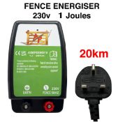 Fence Energiser. 230V. 1 Joules. 20KM