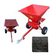 Tow Behind Spreader + Cover + Mesh 350lbs/159kgs Salt Sand Fertiliser Seed Grit