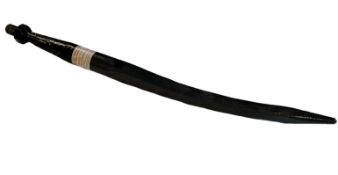 Bale Spike Loader Tine, Curved. 680MM, M20, Black