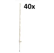 40x 3ft Electric Fence Post: 100CM White
