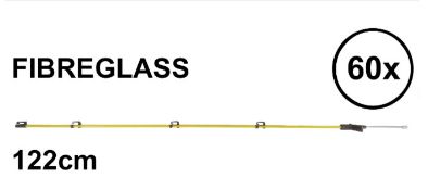 60x Fibreglass Electric Fence Step In Post: 122CM Yellow