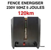 Fence Energiser. 230V. 50HZ 5 Joules. 120KM