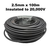 2x Electric Fence Lead Out Cables: 2.5MM x 100M, Insulated To 20,000V