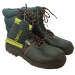 2x Split Leather Safety Boot With PU Sole and Steel Toe Cap