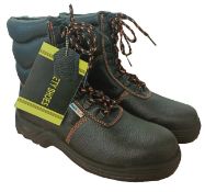 2x Split Leather Safety Boot With PU Sole and Steel Toe Cap