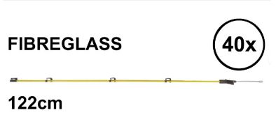 40x Fibreglass Electric Fence Step In Post: 122CM Yellow