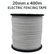 2x Electric Fence Tapes: 20MM x 400M, White, 4X0.16MM, 110KG MBL, 10.5OHM