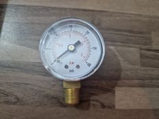 Pressure Gauge 50MM 0-30 Psi +bar Bottom 1/4 