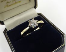 Gold On 925 Silver Moissanite Solitaire Ring New With Gift Pouch