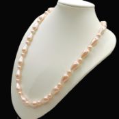 Rose Shell Bead Necklace Sterling Silver Clasp New With Gift Pouch