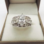 925 Sterling Silver ELANA Simulated Diamond Ring