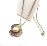 Artisan 925 Sterling Silver Cultured Pearl Pendant Necklace