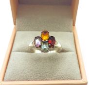 Sterling Silver Multi-Gemstone Ring