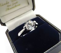 925 Sterling Silver 3.5ct Solitaire Diamonique Ring New With Gift Pouch