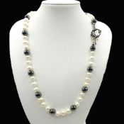 Cultured Pearl Necklace 925 Silver Clasp New With Gift Pouch