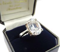 925 Silver 14 Carat CZ Gemstone Solitaire Ring