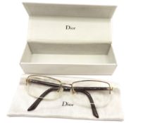 Christian Dior Glasses Frames CD3697 Gold With Crystal Accents