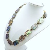 New Zealand Paua Shell Necklace Silver Clasp New With Gift Pouch