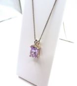 925 Sterling Silver Lavender Gemstone Necklace