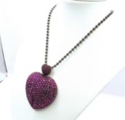 Artisan Pink Topaz Gemstone Sterling Silver Necklace 43 Grams 'New With Gift Box'