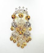 Vintage Norwegian Silver J. Solje Heart Crown Brooch