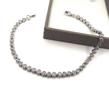 925 Sterling Silver Moissanite Gemstone Line Bracelet