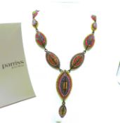 Parriss Swarovski Crystal Necklace New With Gift Box