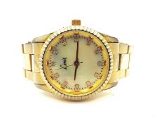 Vintage Limit Quartz Bracelet Watch Jewelled MOP Face - New Battery Working