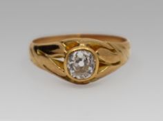Antique Diamond Rose Gold Ring – Early 20th Century