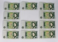 £1 Bank Notes - C Series Consecutive Run (11 Notes)