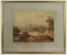 Sepia Landscape Watercolour by Henry Fielding (1781–1851)