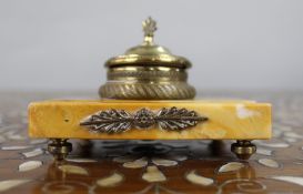 Siena Marble and Ormolu Inkwell, c.1900