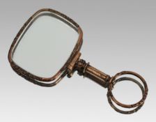 Antique Victorian Gilt Chatelaine Magnifying Glass