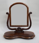 Victorian Mahogany Harp Shaped Toilet Mirror c.1880
