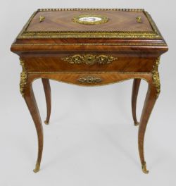 19th-Century French Kingwood Jardinière with Sèvres-Style Plaque