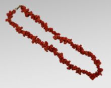 Vintage Mediterranean Coral Necklace, c. 1950s–70s