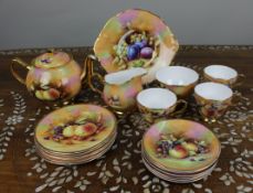 Claytonsdale Hand-Decorated Tea Service with Fruit Decoration