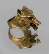 Vintage Wolf Head Ring