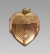 Vintage 9ct Gold Back and Front Heart Locket