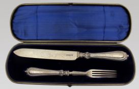 Victorian Silver Fish Knife and Fork Set, Joseph Gloster, Birmingham