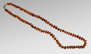 Vintage Mid 20th c. Amber Bead Necklace