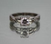 Vintage Silver Solitaire Ring