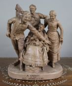 Large Painted Plaster Figural Sculpture by John Rogers