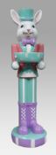 Decorative Painted Illuminated Easter Bunny Statue
