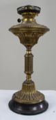 Antique Victorian Brass Duplex Oil Lamp Base